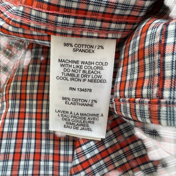 Vineyard Vines Boys Red Orange Plaid Button Down Shirt Size 7 NW - Picture 7 of 7